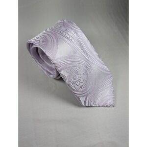 Barry Wang Handmade Silk Lilac Purple Mens Tie Italy